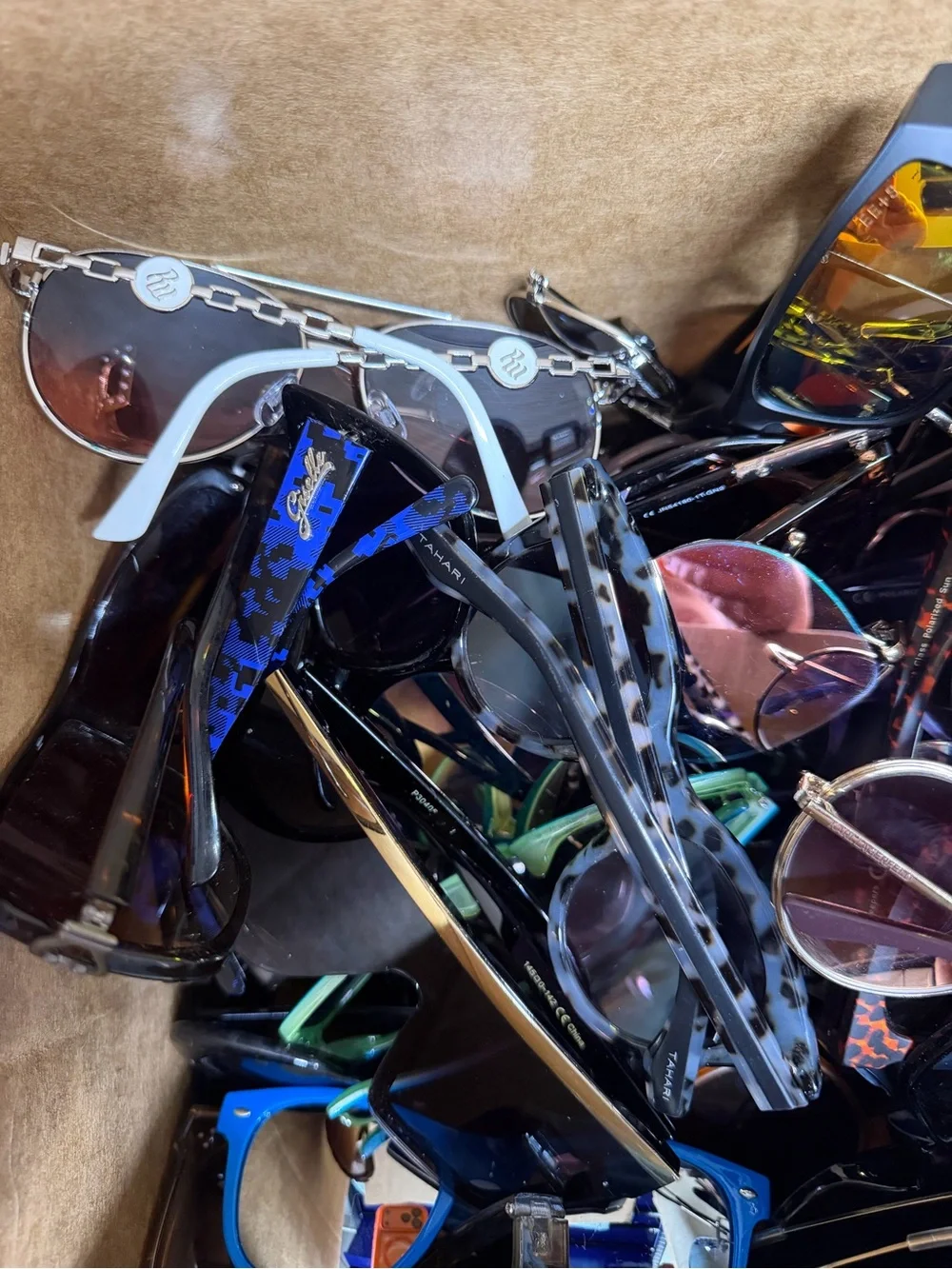 Assorted Sunglasses Lot - Mixed Colors Including Bright Blue - Picture 3 of 10